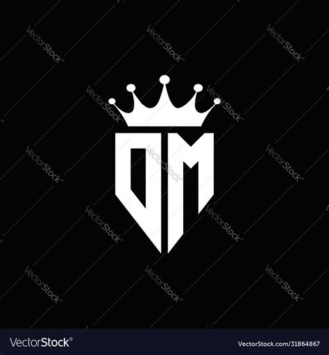 Dm logo monogram emblem style with crown shape Vector Image