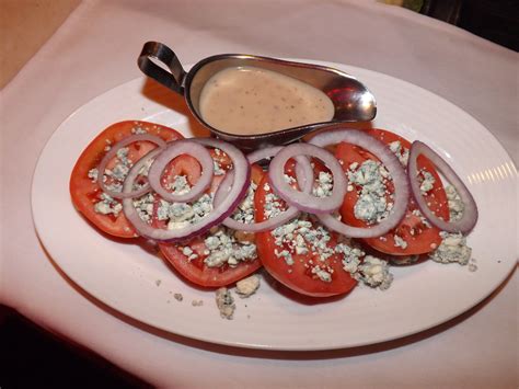 Mickey's Beefsteak Tomato Salad- Red Onions, Bleu Cheese Crumbles and ...