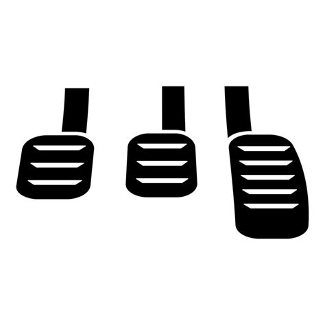 Pedals brake clutch accelerator manual transmission car icon black color vector illustration ...