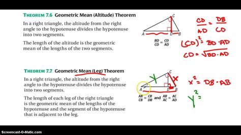 Geometric Mean Theorems and Examples - YouTube