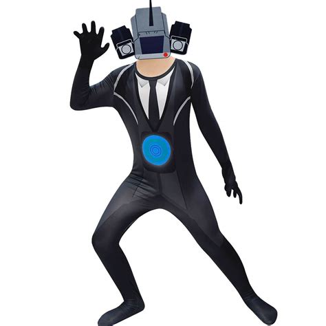 Skibidi Toilet Costume TV Man Cameraman and Speaker Man Cosplay Outfit ...