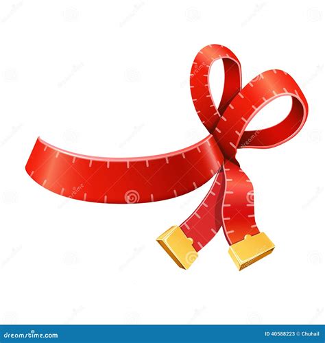 Measure tape ribbon bow stock vector. Illustration of calorie - 40588223