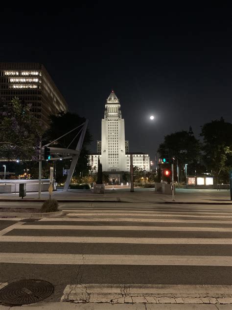 City Hall at Night after the Dodger Game : r/LosAngeles