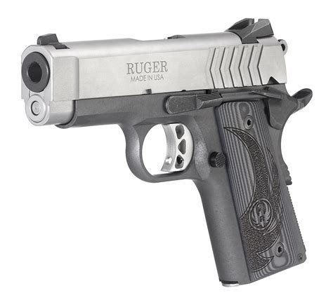 Ruger SR1911 Lightweight Officer Style 9mm Luger 3.6" Barrel Deluxe Checkered G10 Grip Semi ...