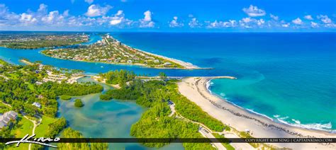 Jupiter Florida Aerial Photo at the Inlet Beach | Royal Stock Photo