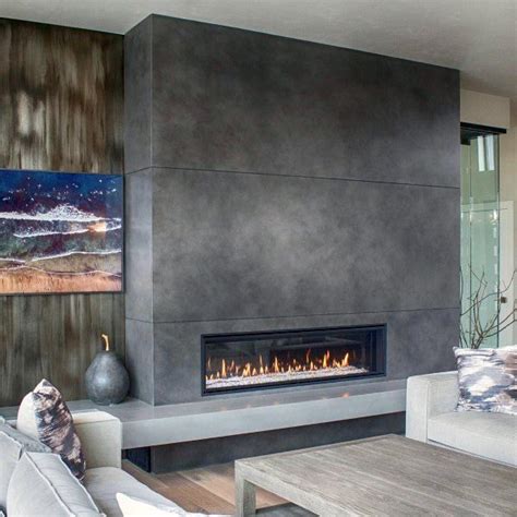 56 Best Concrete Fireplace Designs To Enhance Your Home | Fireplace modern design, Linear ...