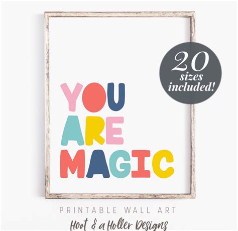 You Are Magic Poster Printable Wall Art Nursery Print Kids | Etsy