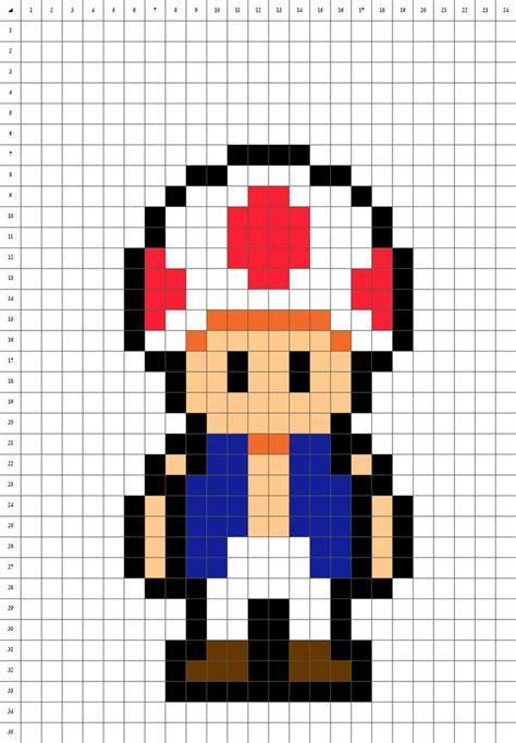 Toad Mario Pixel Art Super Mario, Pixel Art, Toad, Hama Beads, Mario Characters, Fictional ...