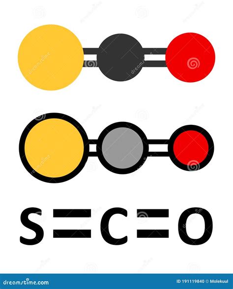 Carbonylsulfide (COS) Molecule. Foul Smelling Gas, Naturally Present in ...