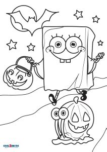 Free Printable Spongebob Halloween Coloring Pages For Kids