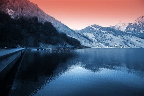 Swiss lake view stock photo. Image of canal, evening, britvich - 7088508