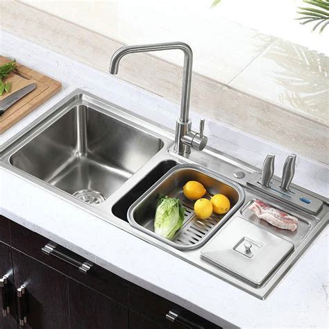 Shop for Modern Simple 304 Stainless Steel Sink Multifunctional Luxury 3 Bowls Kitchen Washing ...