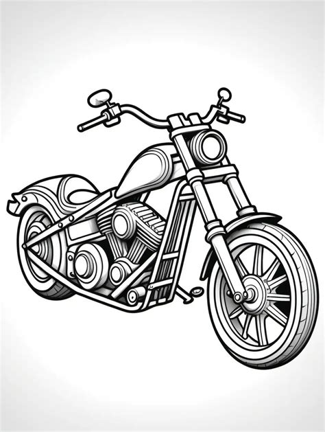 Custom Chopper Motorcycle Coloring Page for Adults | MUSE AI