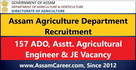 Assam Agriculture Recruitment 2021 – 157 ADO, Asstt. Agricultural ...