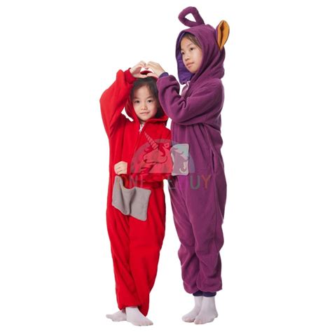 Teletubbies Costume Tinky-Winky & Laa-Laa & Dipsy & Po Onesie Halloween Cosplay Group Costumes ...