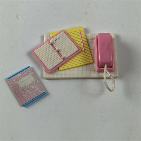 Barbie Desk Accessories Lot Phone Notepads Composition Book Vintage Play Diorama | eBay ...