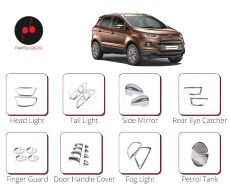 Alpine Premium Chrome Accessories Combo Kit For Ecosport Type 1 (Set Of ...