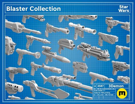 Archivo 3D Colección Star Wars 102 Blasters・Objeto de impresión 3D para descargar・Cults