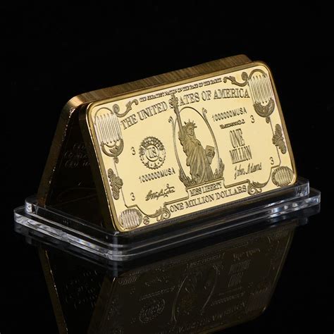 WR $1 Million US Dollar Gold Bullion Bar Commemorative Ingot Big Value Novelty #WR #million #usd ...