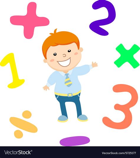 Cartoon style math learning game mathematical Vector Image