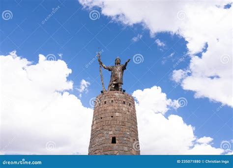 A Statue Of Atahualpa On Island Of The Sun In Bolivia. Editorial Image ...