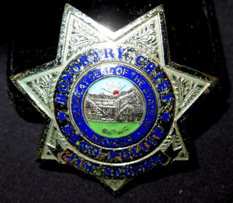 Reno Police Honorary Chief Badge, Jim Nabors (some wear & tear) - Oahu ...