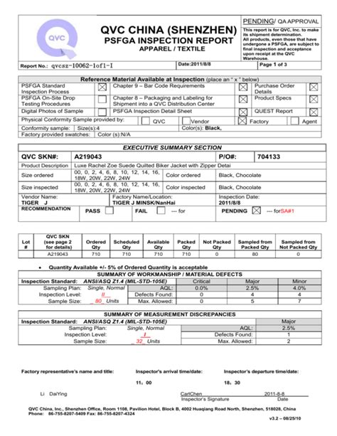 A219043(704133)FINAL INSPECTION REPORT