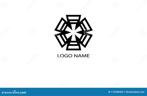 Logo Abstract Circle Black and White Stock Illustration - Illustration ...