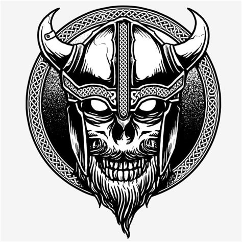 Viking Head Skull Design, Skull Drawing, Viking Drawing, King Drawing ...