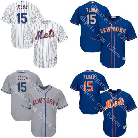 2017 Custom Youth #15 Tim Tebow Jersey New York Mets Jersey Embroidery ...