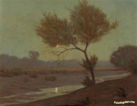 A Crescent Moon Artwork By Granville Redmond Oil Painting & Art Prints On Canvas For Sale ...