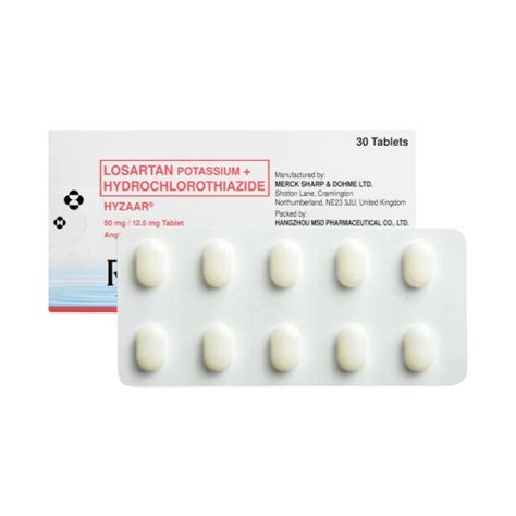 HYZAAR Losartan Potassium / Hydrochlorothiazide 50mg / 12.5mg Tablet 1 ...