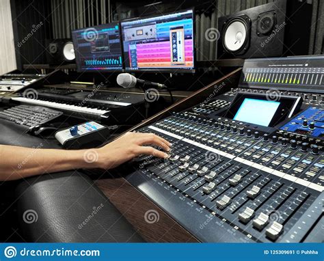 Sound Recording Studio with Music Recording Equipment Stock Image ...