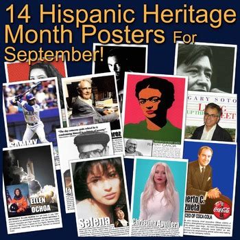 Hispanic Heritage Month Posters! 14 Posters of Diverse Hispanic Americans