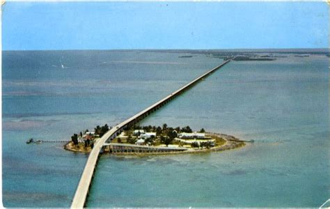 Florida Memory • Aerial view of Pigeon Key and the famous Seven Mile Bridge on the Overseas ...