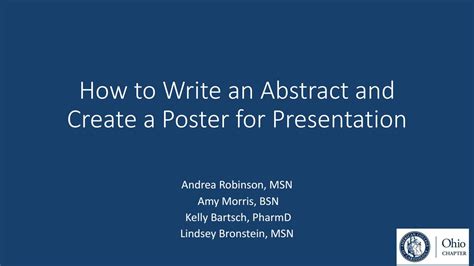 How to Write an Abstract & Create a Poster for Presentation by ACC Chapter Office - Issuu