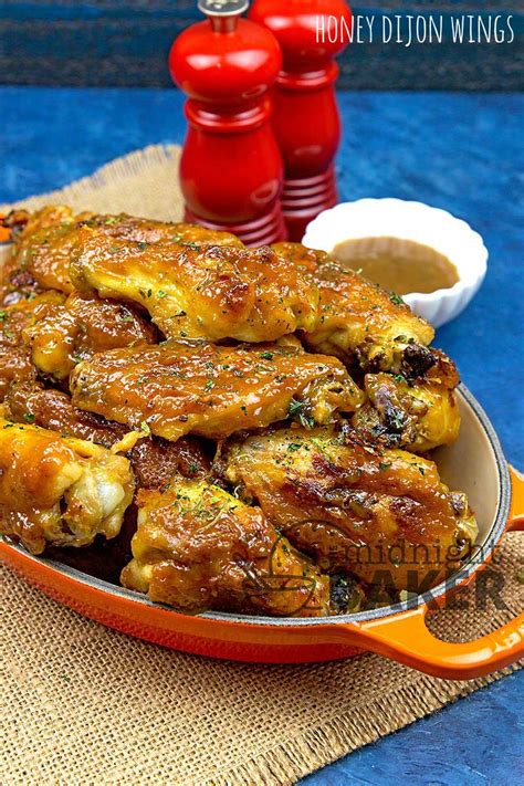 Honey Dijon Mustard Sauce Wings - The Midnight Baker