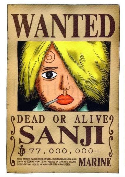 One Piece Wanted Poster Sanji First Bounty | One piece bounties, One piece pictures, One piece ...