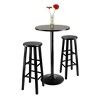 3pc 29" Obsidian Bar Height Dining Set Wood/black - Winsome : Target