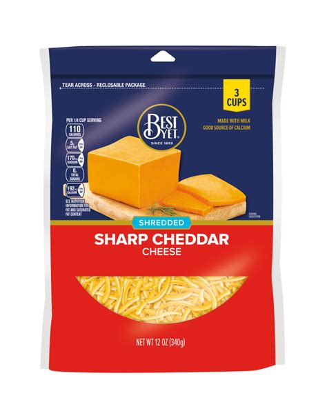 Shredded Sharp Cheddar Cheese - Best Yet Brand