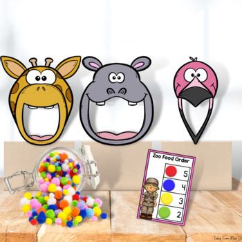 Feed the Zoo Animals Counting Game by Tales From Miss D | TPT