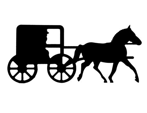 Amish Horse and Buggy Decal Equine Black Silhouette Profile Sticker on a Clear Background Not ...