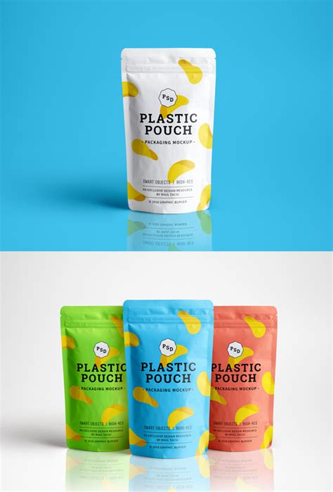 Plastic Pouch Packaging MockUp | GraphicBurger