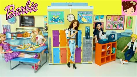 Barbie Doll Highschool Playset - Cafeteria Doll Lockers and Computer ...