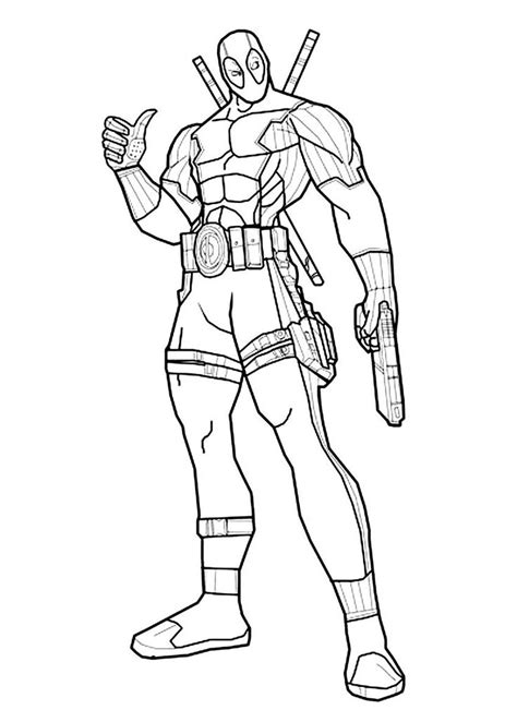 Printable Deadpool coloring page to print and color for free, From the ...