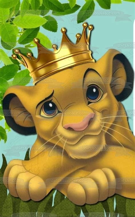 Disney The Lion King Simba Gold Crown Edible Cake Topper Image ABPID09813 | Lion king pictures ...