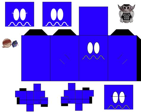 Vulnerable Ghost from Pac Man Paper Toy | Free Printable Papercraft Templates