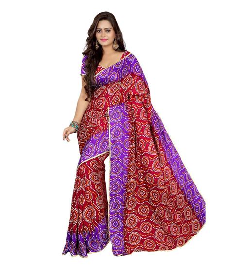 REKHA SAREES Red Pure Crepe Saree - Buy REKHA SAREES Red Pure Crepe Saree Online at Low Price ...