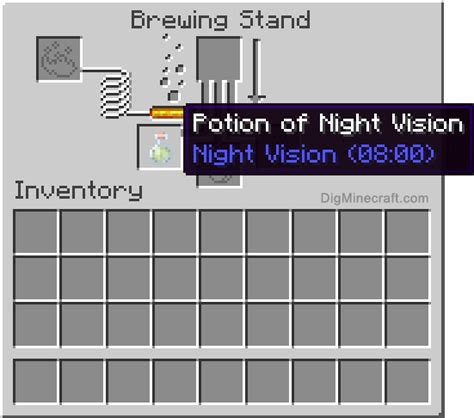 How to make a Potion of Night Vision (8:00) in Minecraft