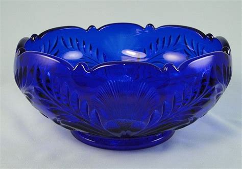 Mosser Glass Cobalt Blue Bowl in Inverted Thistle Pattern | Blue glassware, Blue glass, Blue pitcher